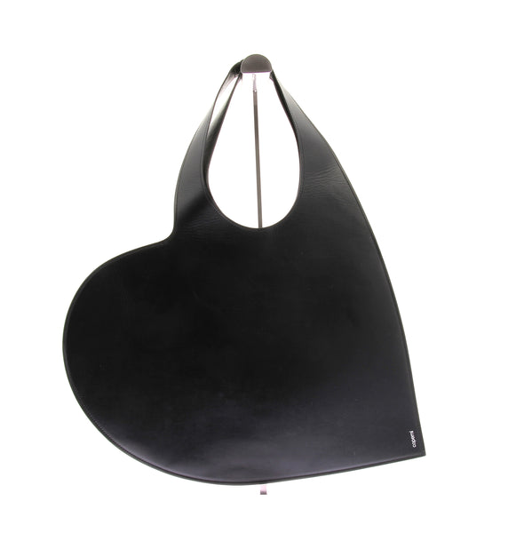 Sac coeur en cuir noir