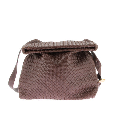 Sac en cuir intrecciato marron