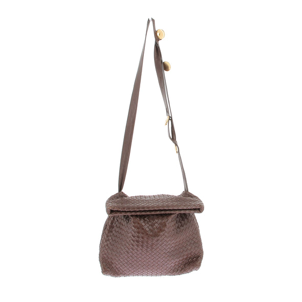 Sac en cuir intrecciato marron