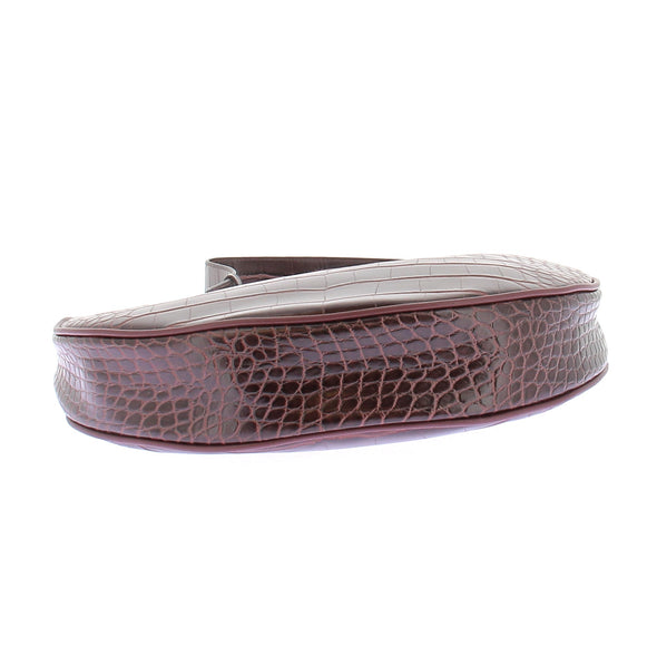 Sac à bandoulière effet croco