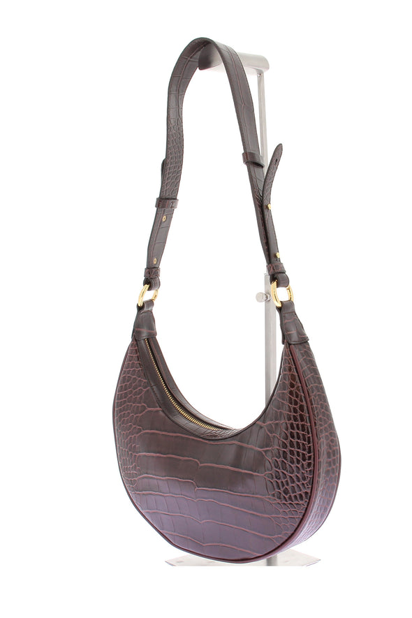 Sac à bandoulière effet croco