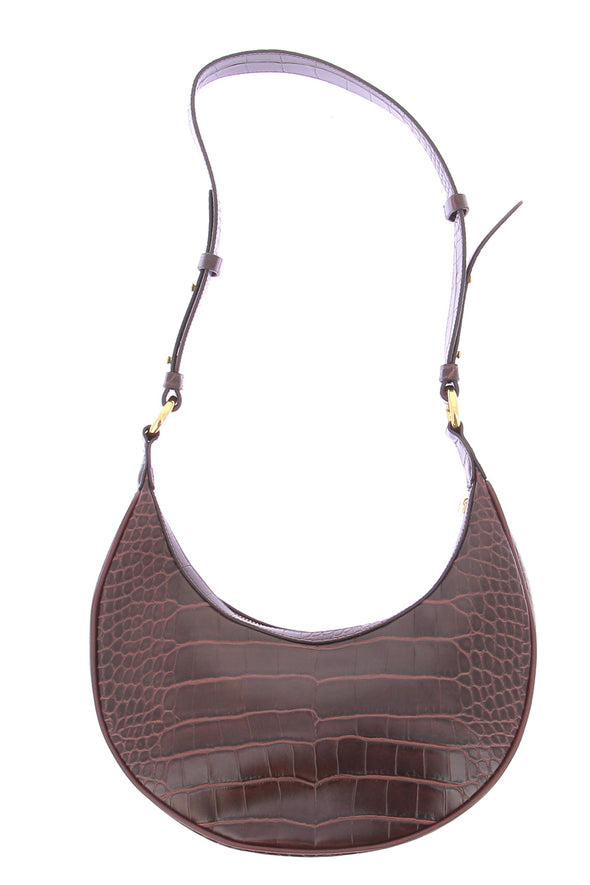 Sac à bandoulière effet croco