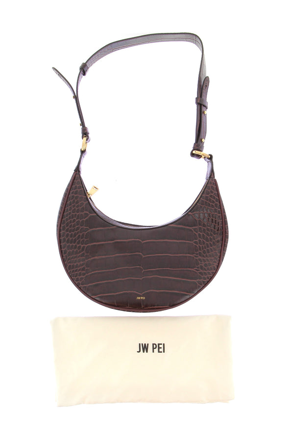 Sac à bandoulière effet croco