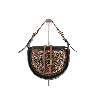 Sac porté épaule en cuir et maille