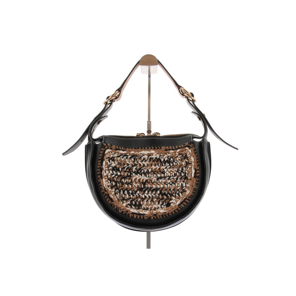Sac porté épaule en cuir et maille