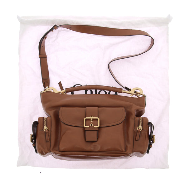 Sac en cuir marron "Camera bag"