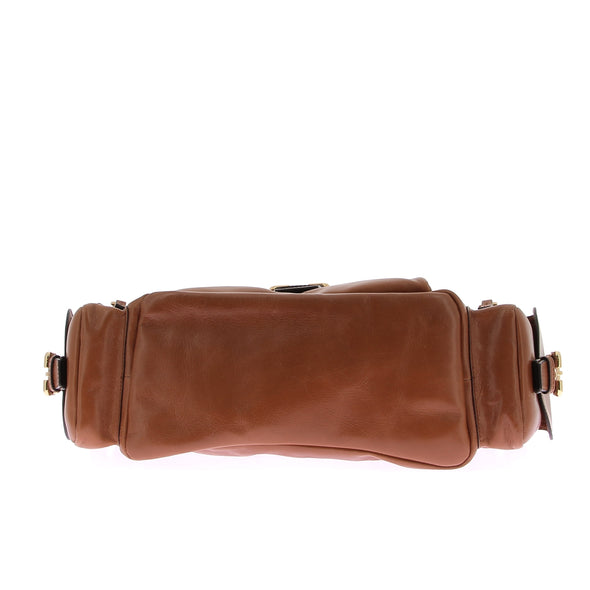 Sac en cuir marron "Camera bag"