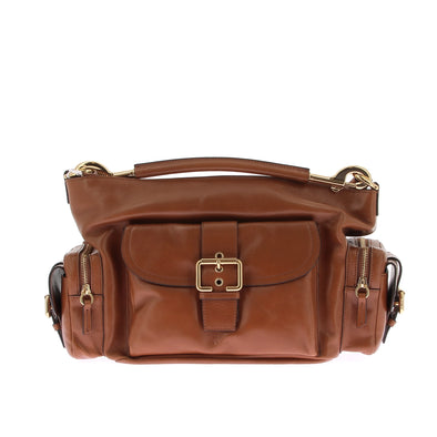 Sac en cuir marron "Camera bag"