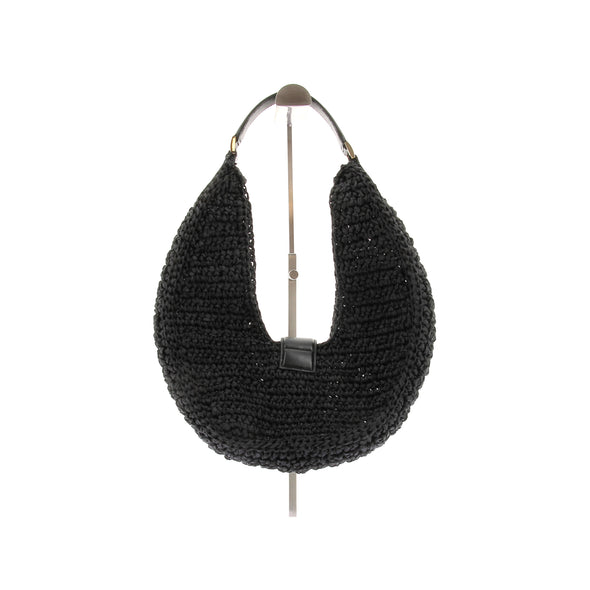 Sac à main en raphia noir