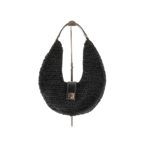 Sac à main en raphia noir