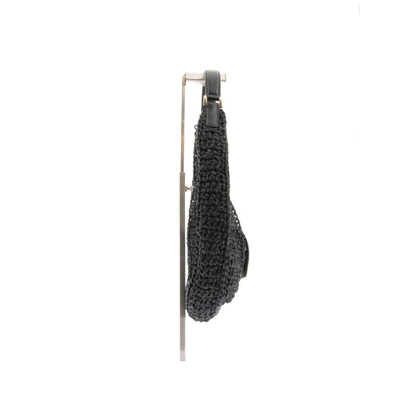 Sac à main en raphia noir