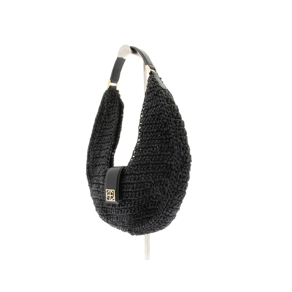 Sac à main en raphia noir