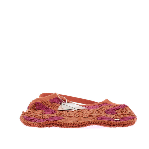 Sac "Filet" en coton ajouré et fleurs brodées