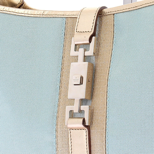 Sac à main bi-matière bleu et doré