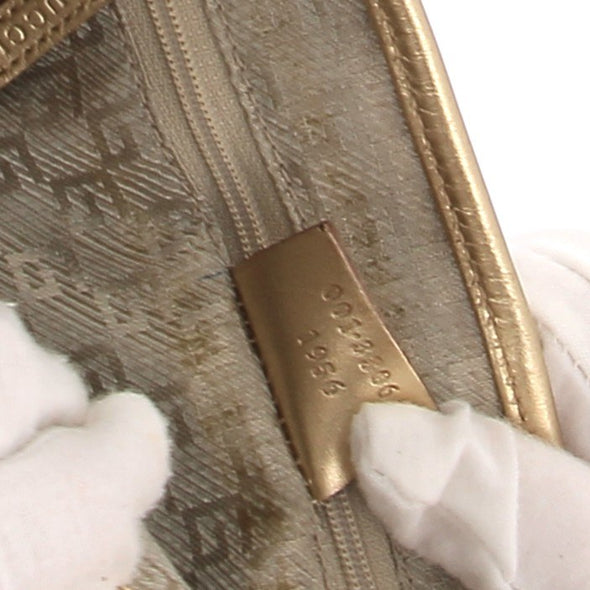 Sac à main bi-matière bleu et doré