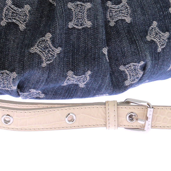 Sac à main en denim et cuir