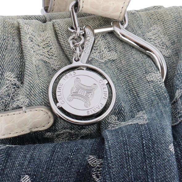 Sac à main en denim et cuir