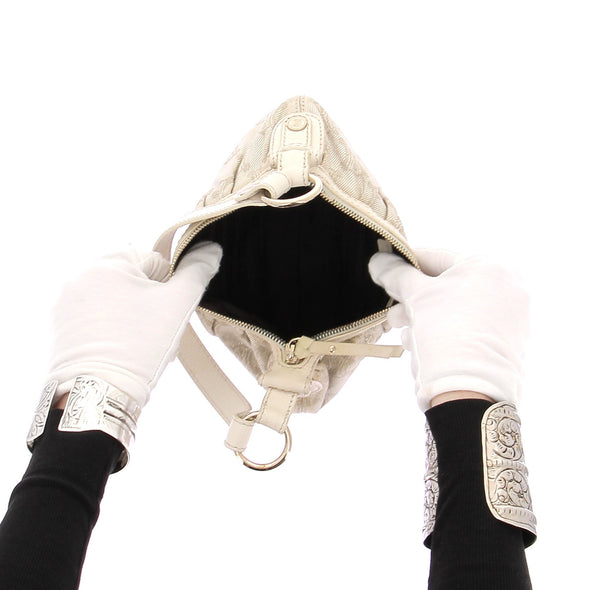 Sac à main en toile crème