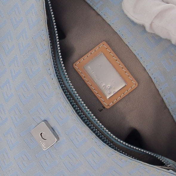 Sac à main en toile monogrammé bleu