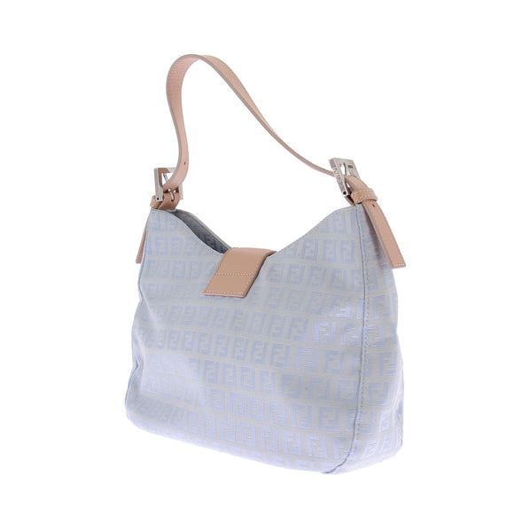 Sac à main en toile monogrammé bleu