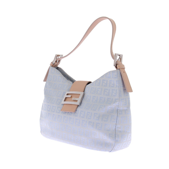 Sac à main en toile monogrammé bleu