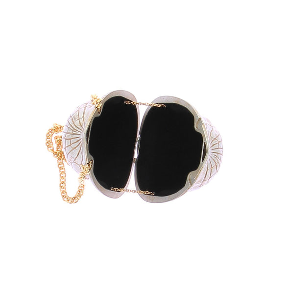 Pochette en noyer argenté et doré