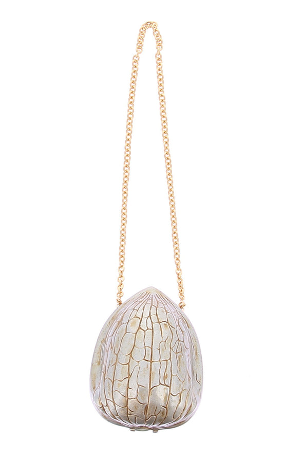 Pochette en noyer argenté et doré