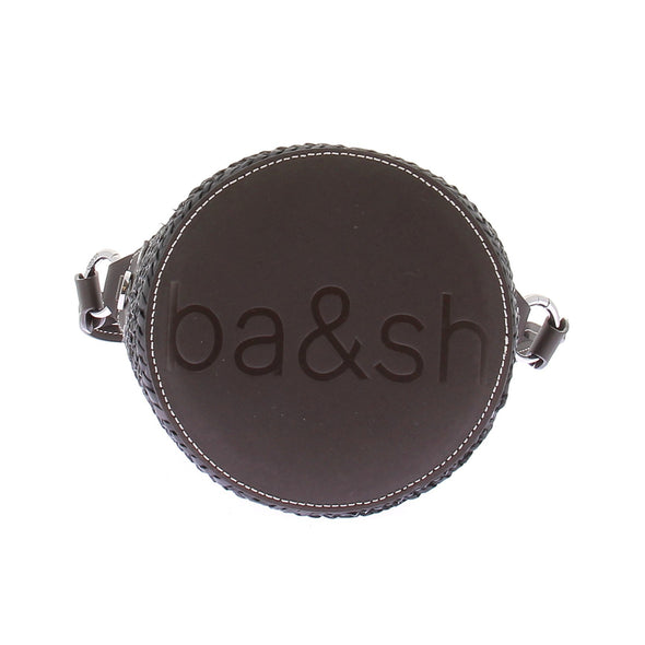 Sac seau noir en raphia "Gina"