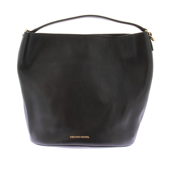 Sac seau en cuir noir