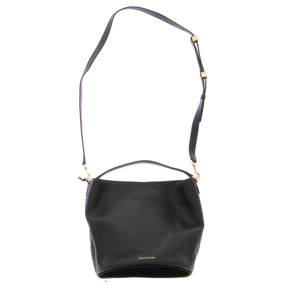 Sac seau en cuir noir