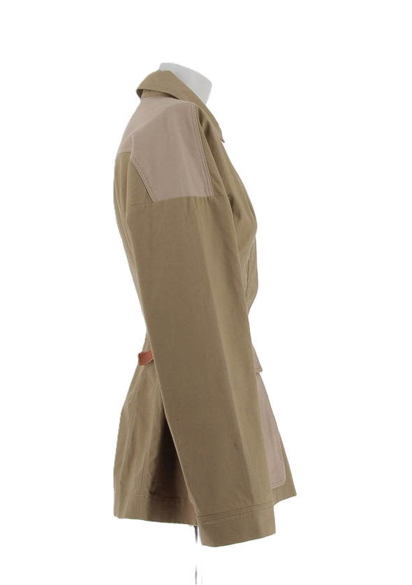 Veste en gabardine de coton beige "Safari"