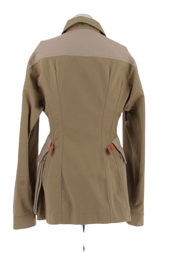 Veste en gabardine de coton beige "Safari"