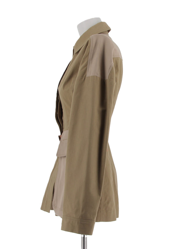 Veste en gabardine de coton beige "Safari"