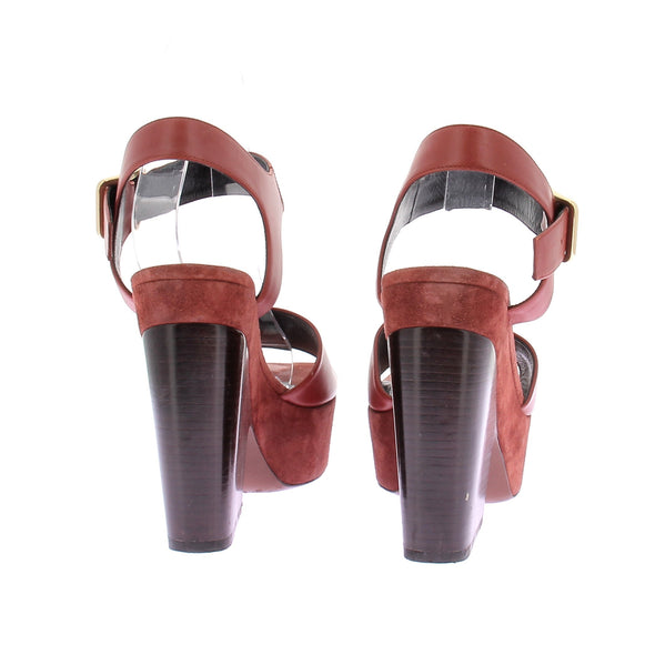 Sandales compensées rouges