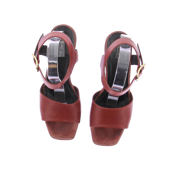 Sandales compensées rouges