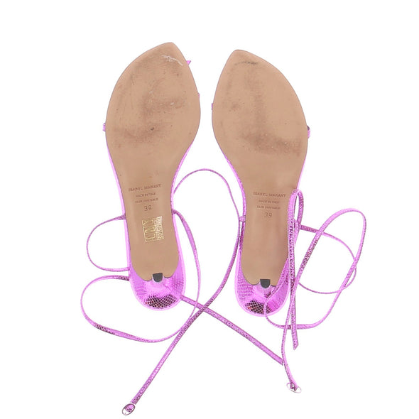 Sandales roses brillantes