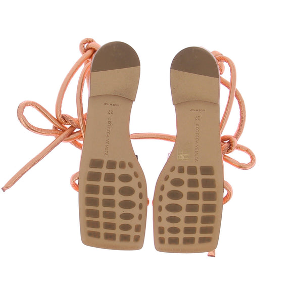 Sandales "Knot" en cuir rose gold