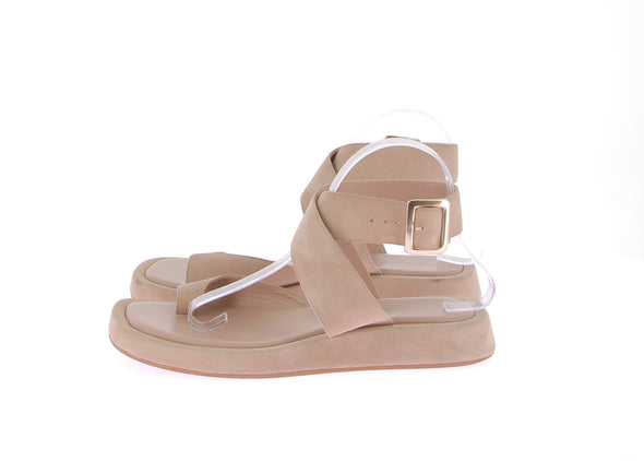 Sandales en daim taupe "Roxanne"