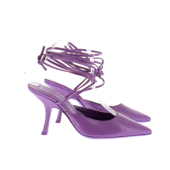 Sandales à talons violettes