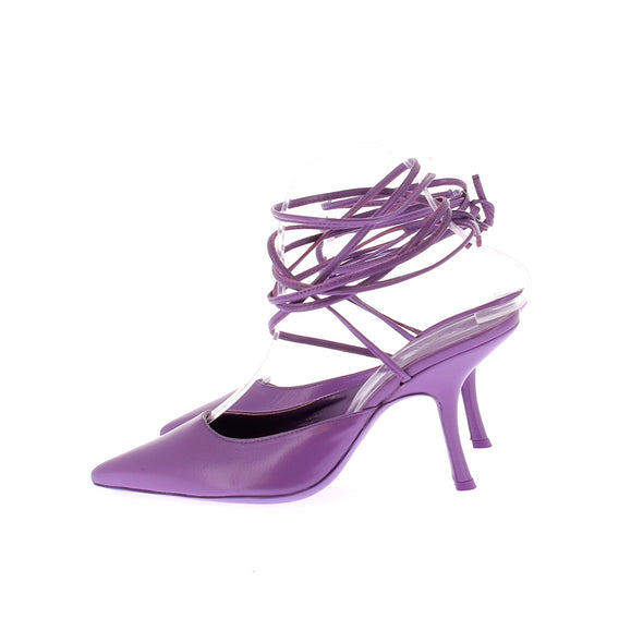 Sandales à talons violettes