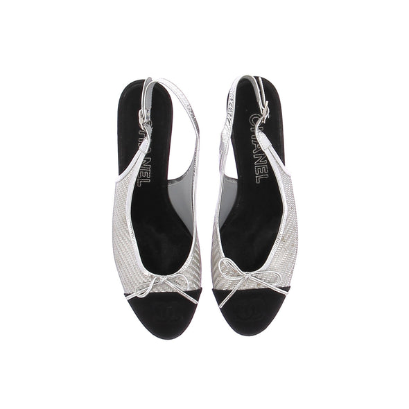 Sandales Slingback argentées