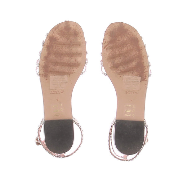 Sandales en cuir tressé