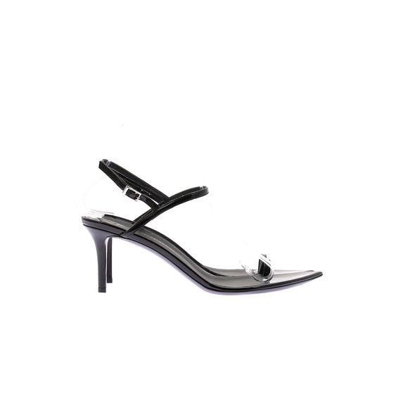 Sandales en cuir vernis noir