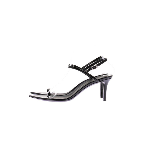 Sandales en cuir vernis noir
