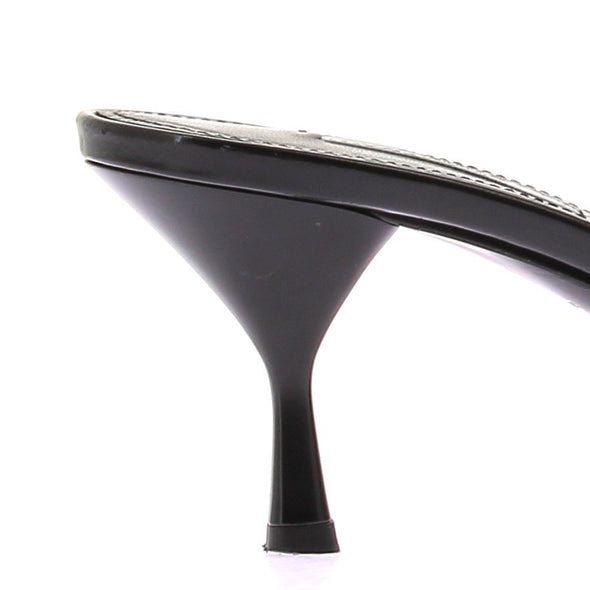 Mules à talons en cuir