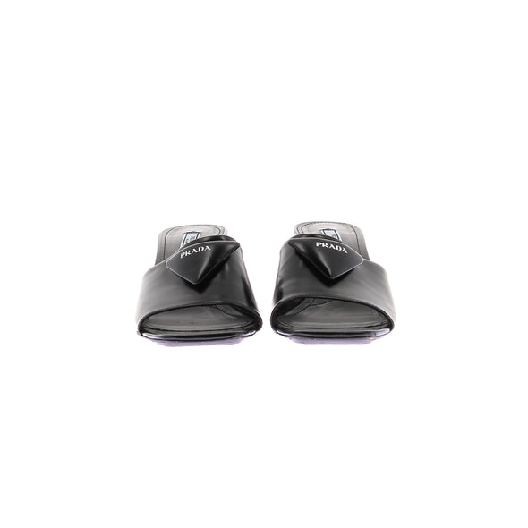 Mules à talons en cuir
