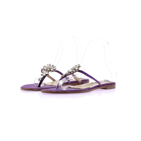 Sandales violettes à strass