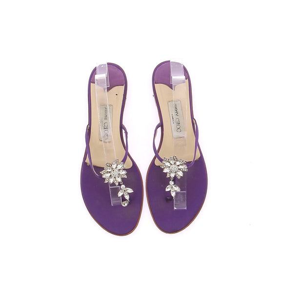 Sandales violettes à strass