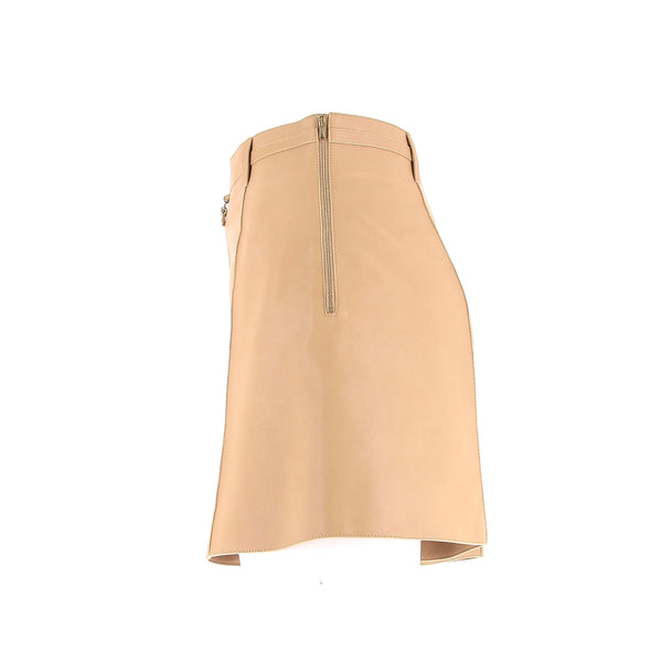 Short en cuir beige