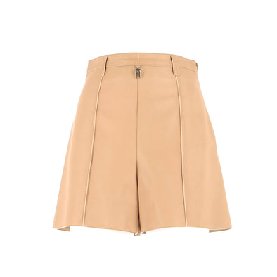 Short en cuir beige